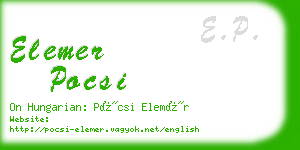 elemer pocsi business card